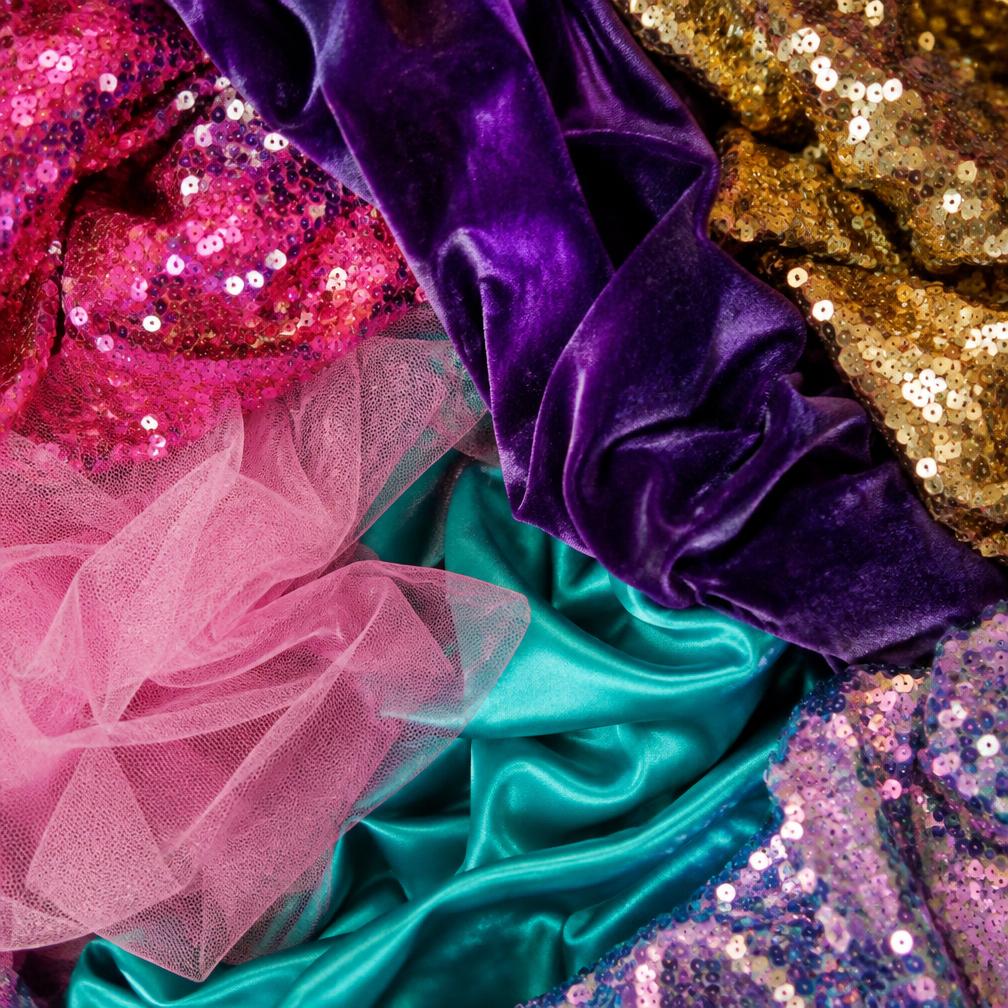 Close-up of costume fabric textures